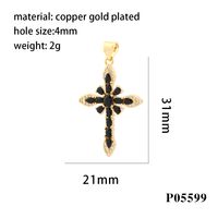 Européenne Et Américaine Micro-Incrusté Couleur Zirconium M Croix Pendentif DIY Accessoires Collier Pendentif Fait Main Matériel Semi-Fini En Stock sku image 1