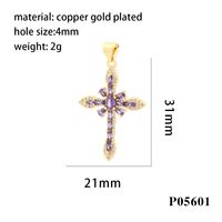 Européenne Et Américaine Micro-Incrusté Couleur Zirconium M Croix Pendentif DIY Accessoires Collier Pendentif Fait Main Matériel Semi-Fini En Stock sku image 3