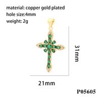 Européenne Et Américaine Micro-Incrusté Couleur Zirconium M Croix Pendentif DIY Accessoires Collier Pendentif Fait Main Matériel Semi-Fini En Stock sku image 6