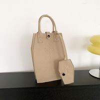 Women's Small Pu Leather Solid Color Basic Bucket Zipper Handbag sku image 3