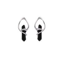 1 Pair IG Style Geometric Plating Inlay Alloy Obsidian Earrings main image 3
