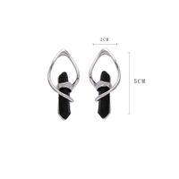1 Pair IG Style Geometric Plating Inlay Alloy Obsidian Earrings sku image 1