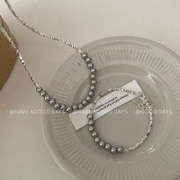 Style Simple Géométrique Perle Artificielle Le Cuivre Perlé Placage Femmes Collier main image 2