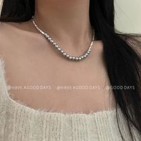 Style Simple Géométrique Perle Artificielle Le Cuivre Perlé Placage Femmes Collier main image 1