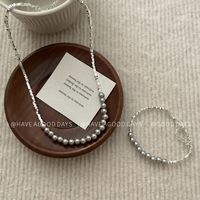 Einfacher Stil Geometrisch Künstliche Perle Kupfer Perlen Überzug Frau Halskette main image 3
