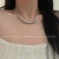 Style Simple Géométrique Perle Artificielle Le Cuivre Perlé Placage Femmes Collier sku image 1