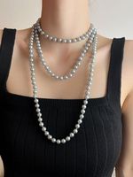 Elegant Glam Geometric Artificial Pearl Beaded Women's Long Necklace main image 5