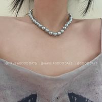Simple Style Geometric Imitation Pearl Beaded Polishing Women's Necklace main image 1