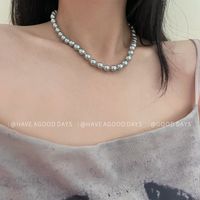 Einfacher Stil Geometrisch Imitationsperle Perlen Polieren Frau Halskette main image 4