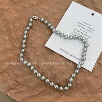Simple Style Geometric Imitation Pearl Beaded Polishing Women's Necklace sku image 1