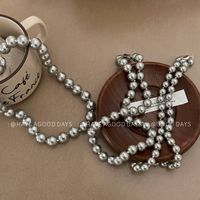 Simple Style Geometric Imitation Pearl Beaded Polishing Women's Necklace main image 5