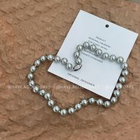 Simple Style Geometric Imitation Pearl Beaded Polishing Women's Necklace sku image 2