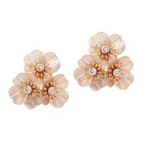 Sweet Flower Plating Inlay Zinc Alloy Artificial Diamond Ear Studs main image 1