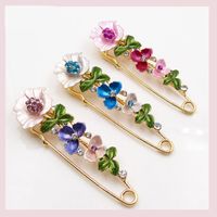 Elegant Flower Alloy Enamel Inlay Rhinestones Unisex Brooches main image 6