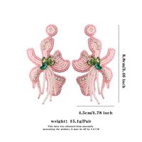 1 Pair Sweet Flower Glass Drop Earrings sku image 1