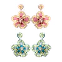 1 Pair Pastoral Flower Glass Drop Earrings main image 3