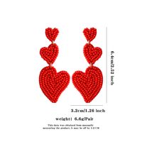 1 Pair Sweet Heart Shape Seed Bead Drop Earrings sku image 1