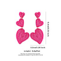 1 Pair Sweet Heart Shape Seed Bead Drop Earrings sku image 2
