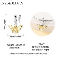 Panjia Style Luminous Firefly Pendant Diy Ornament Accessories Bracelet White Copper Plated 925 Silver Charm Beads Wholesale main image 2