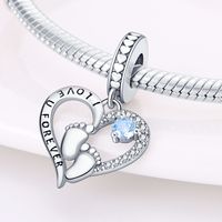 Wholesale European And American Amazon Hot Silver Plated Mother's Day Heart-Shaped Blessing Pendant Birthday Gift Diy Ornament Accessories main image 4