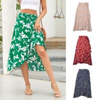 Summer Spring Casual Printing Cotton Blend Polyester Maxi Long Dress Skirts main image 4