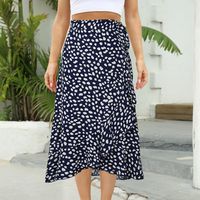 Summer Spring Casual Printing Cotton Blend Polyester Maxi Long Dress Skirts main image 3
