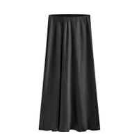Summer Spring Retro Classic Style Solid Color Polyester Midi Dress Skirts main image 5