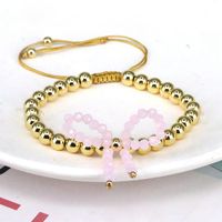 Elegant Vintage Style Simple Style Bow Knot Artificial Crystal Copper Beaded Women's Bracelets main image 4