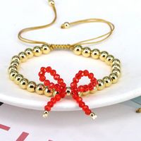 Elegant Vintage Style Simple Style Bow Knot Artificial Crystal Copper Beaded Women's Bracelets main image 8