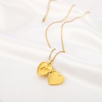 Wholesale Casual Elegant Modern Style Heart Shape Copper Inlay Gold Plated Zircon Pendant Necklace main image 5