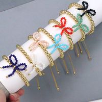 Elegant Vintage Style Simple Style Bow Knot Artificial Crystal Copper Beaded Women's Bracelets main image 2