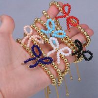 Elegant Vintage Style Simple Style Bow Knot Artificial Crystal Copper Beaded Women's Bracelets main image 1