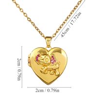 Wholesale Casual Elegant Modern Style Heart Shape Copper Inlay Gold Plated Zircon Pendant Necklace sku image 1