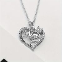 Elegant Lady Letter Heart Shape Alloy Inlay Zircon Mother'S Day Women's Pendant Necklace main image 3