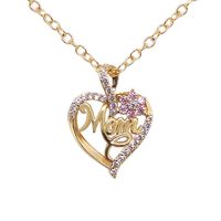 Elegant Lady Letter Heart Shape Alloy Inlay Zircon Mother'S Day Women's Pendant Necklace main image 5