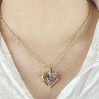 Elegant Lady Letter Heart Shape Alloy Inlay Zircon Mother'S Day Women's Pendant Necklace main image 4