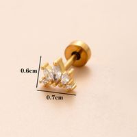 1 Piece Classic Style Geometric Polishing Plating Inlay Stainless Steel Copper Diamond 18K Gold Plated Cartilage Earrings sku image 10