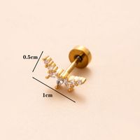 1 Piece Classic Style Geometric Polishing Plating Inlay Stainless Steel Copper Diamond 18K Gold Plated Cartilage Earrings sku image 17