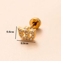 1 Piece Classic Style Geometric Polishing Plating Inlay Stainless Steel Copper Diamond 18K Gold Plated Cartilage Earrings sku image 16