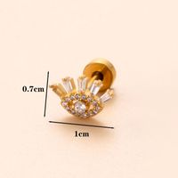 1 Piece Classic Style Geometric Polishing Plating Inlay Stainless Steel Copper Diamond 18K Gold Plated Cartilage Earrings sku image 20