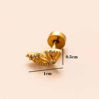 1 Piece Classic Style Geometric Polishing Plating Inlay Stainless Steel Copper Diamond 18K Gold Plated Cartilage Earrings sku image 7