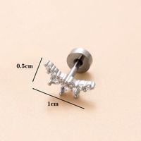 1 Piece Classic Style Geometric Polishing Plating Inlay Stainless Steel Copper Diamond 18K Gold Plated Cartilage Earrings sku image 9
