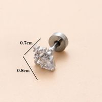 1 Piece Classic Style Geometric Polishing Plating Inlay Stainless Steel Copper Diamond 18K Gold Plated Cartilage Earrings sku image 4