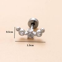 1 Piece Classic Style Geometric Polishing Plating Inlay Stainless Steel Copper Diamond 18K Gold Plated Cartilage Earrings sku image 12