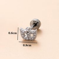 1 Piece Classic Style Geometric Polishing Plating Inlay Stainless Steel Copper Diamond 18K Gold Plated Cartilage Earrings sku image 6