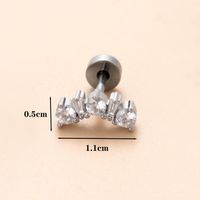 1 Piece Classic Style Geometric Polishing Plating Inlay Stainless Steel Copper Diamond 18K Gold Plated Cartilage Earrings sku image 13