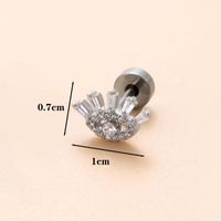 1 Piece Classic Style Geometric Polishing Plating Inlay Stainless Steel Copper Diamond 18K Gold Plated Cartilage Earrings sku image 14