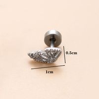 1 Piece Classic Style Geometric Polishing Plating Inlay Stainless Steel Copper Diamond 18K Gold Plated Cartilage Earrings sku image 1