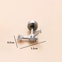 1 Piece Classic Style Geometric Polishing Plating Inlay Stainless Steel Copper Diamond 18K Gold Plated Cartilage Earrings sku image 2