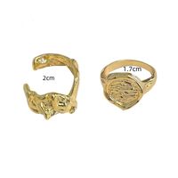 Wholesale Jewelry Simple Style Solid Color Alloy Gold Plated Irregular Plating Rings main image 2
